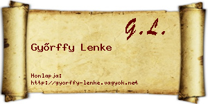 Győrffy Lenke névjegykártya